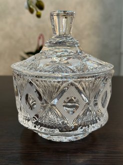 Конфетница Lefard muza Crystal, 12x12x4 см, с крышкой