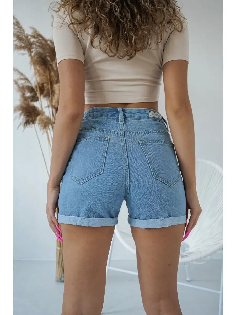Шорты женские джинсовые летние спортивные с высокой талией NICEJEANS111777635 купить за 1 694 ₽ в интернет-магазине Wildberries