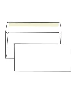 Почтовый конверт Е65, 110х220 мм, клей, 80 г м2, 1000 шт