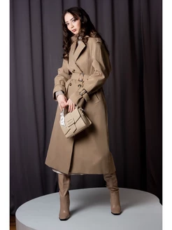 Тренч длинный осенний плащ оверсайз 2024