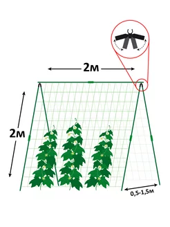 Шпалерная сетка для огурцов шпалера садовая