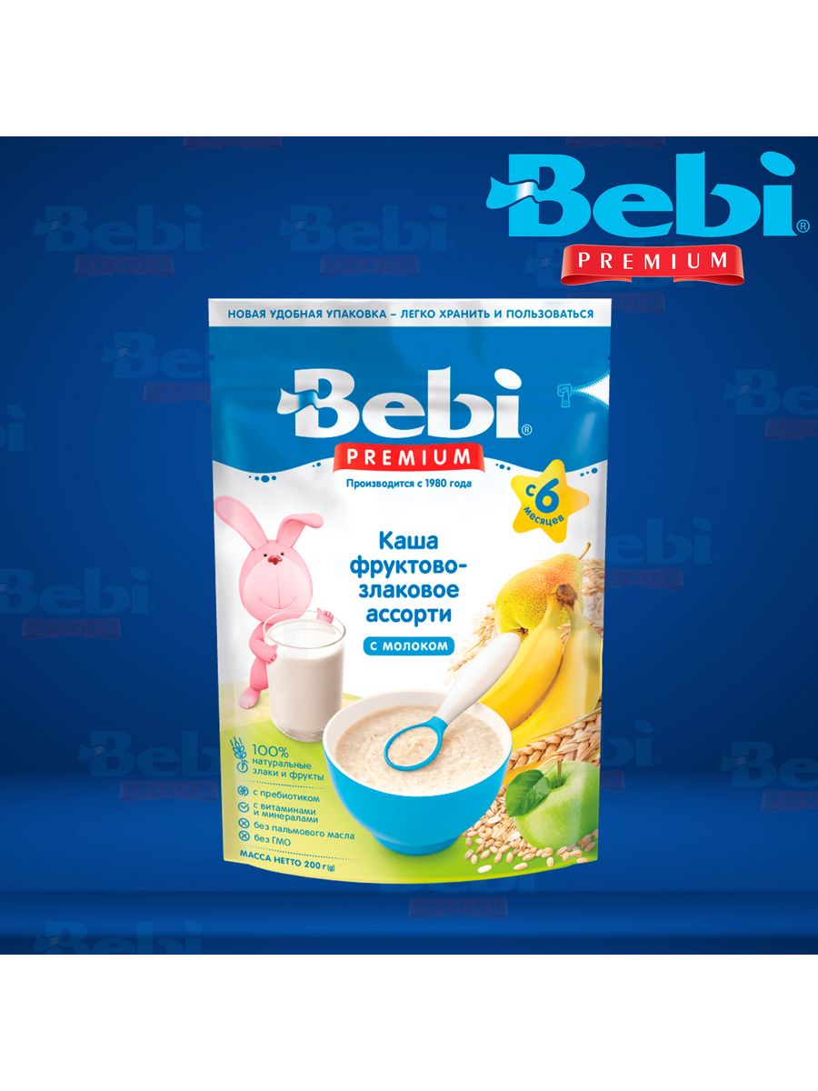 Каша молочная bebi premium фруктово-злаковое ассорти