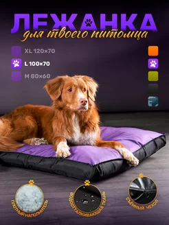 Лежанка антикоготь для крупных собак 100х70см Purple Black