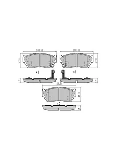 Колодки тормозные передние NISSAN SUNNY N14-( ком-т)