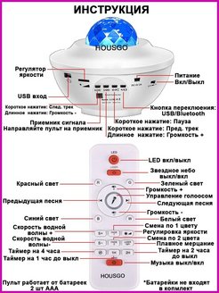 Проектор звездное небо инструкция