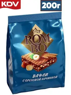 Вафли Rombo (Ромбо) с ореховой начинкой, 200 г