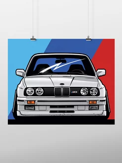 Постер 40x50 см, BMW e30 M sport