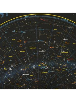 Карта звездное небо и планеты 101х69 см с ламинацией интерактивная европодвес brauberg 112370