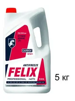 Антифриз красный FELIX CARBOX -40 G12+ 5 кг